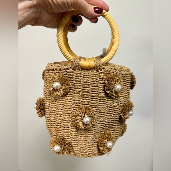 Haught Hippie Elegant Tan Woven Mini Bag - Picture 1 of 7